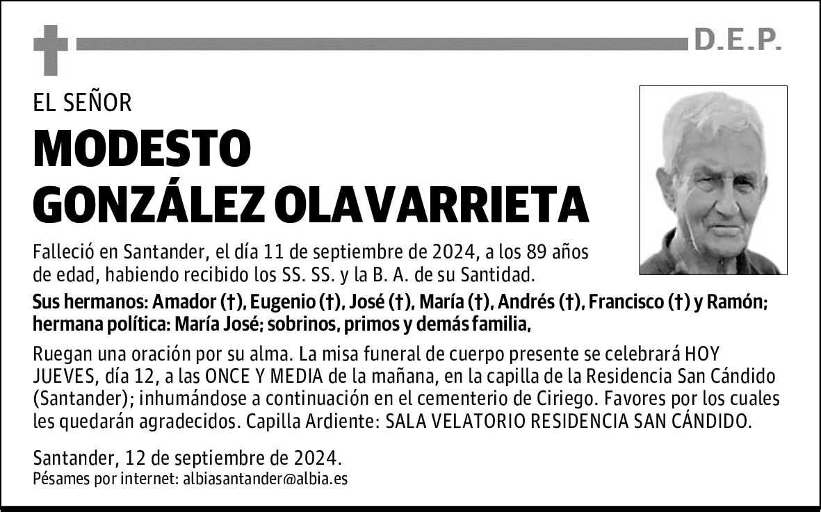 MODESTO GONZÁLEZ OLAVARRIETA