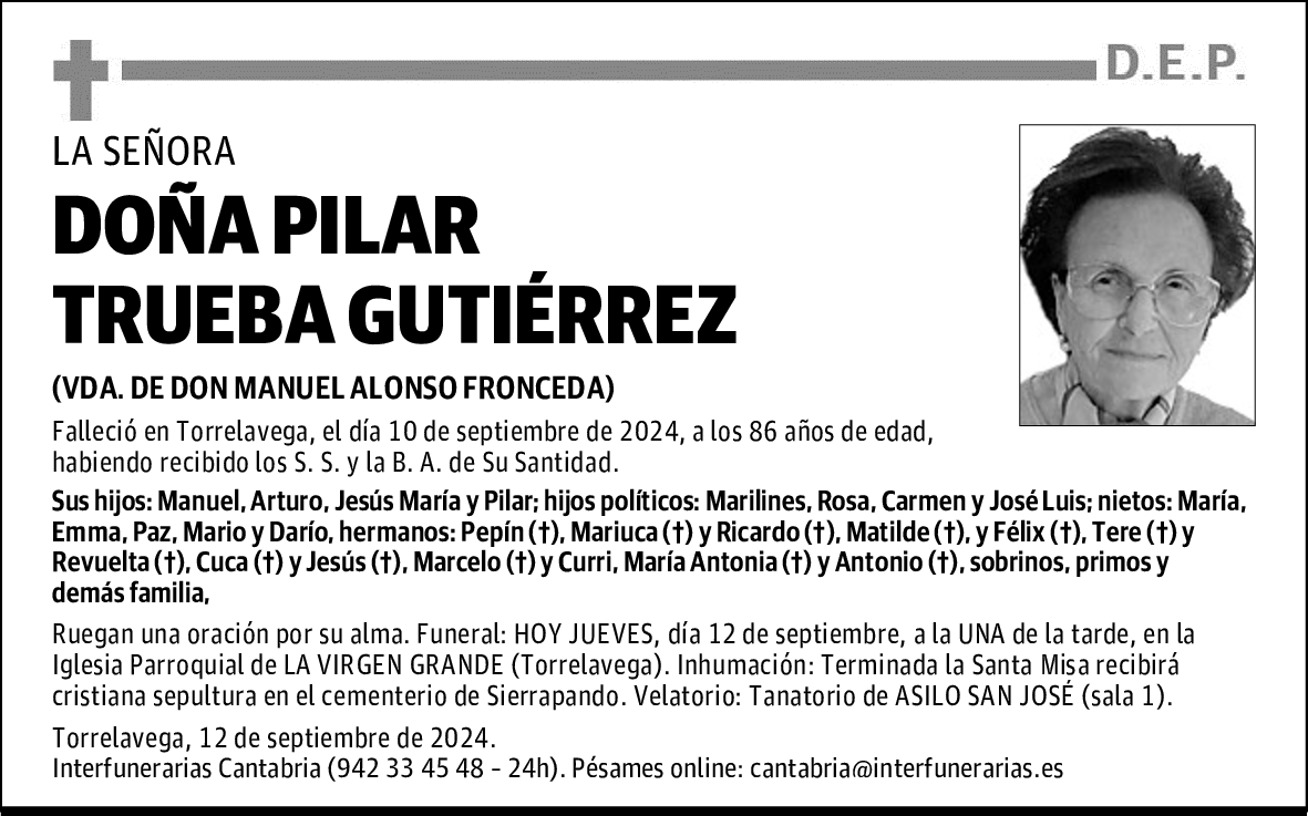 DOÑA PILAR TRUEBA GUTIÉRREZ