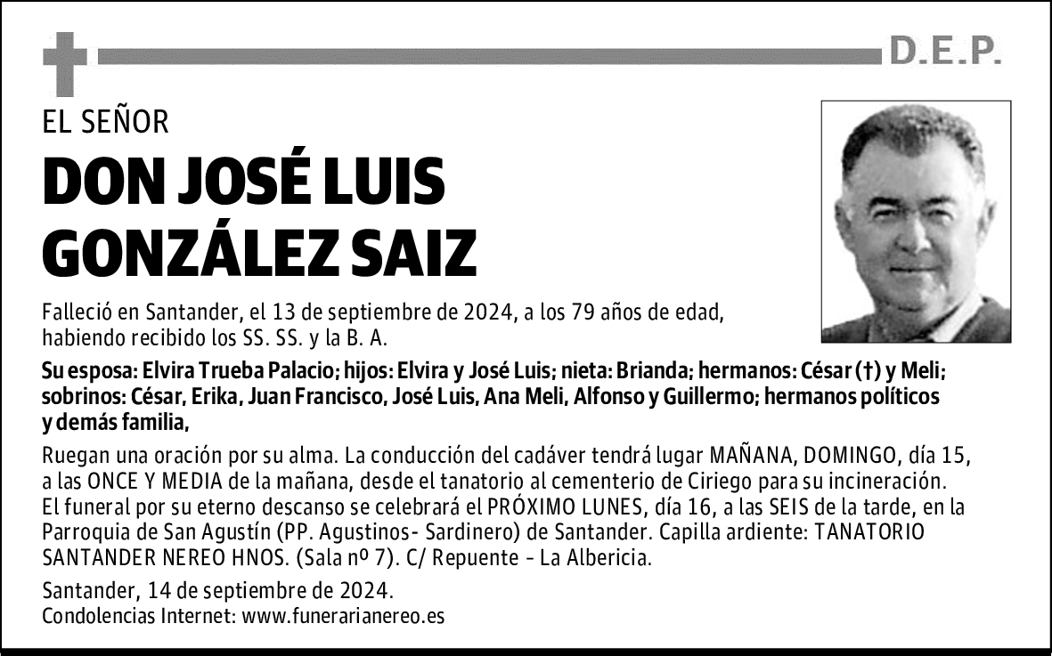 DON JOSÉ LUIS GONZÁLEZ SAIZ