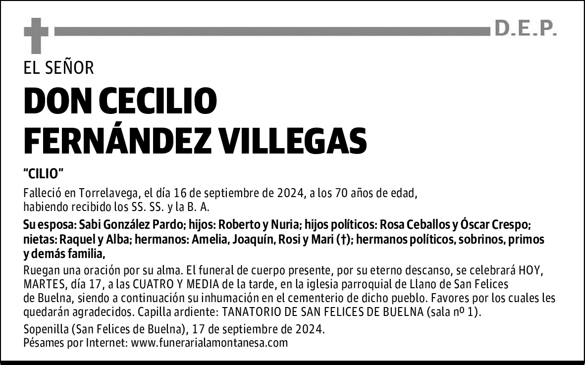 DON CECILIO FERNÁNDEZ VILLEGAS