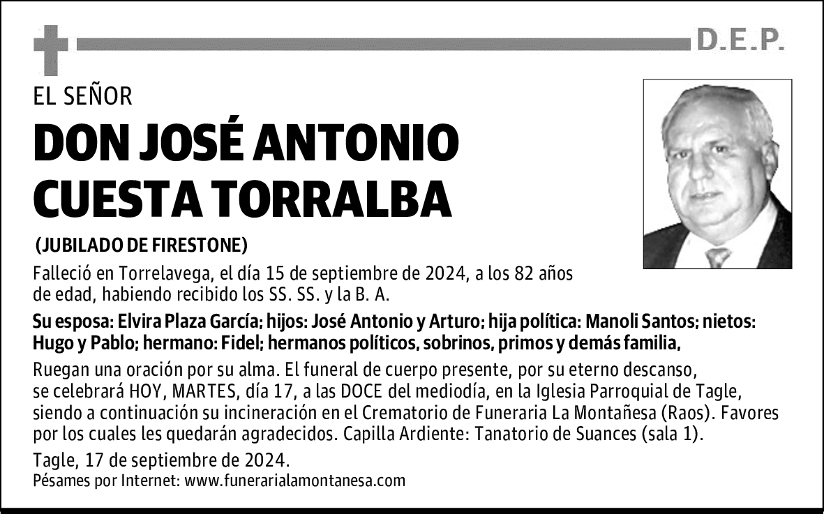 DON JOSÉ ANTONIO CUESTA TORRALBA