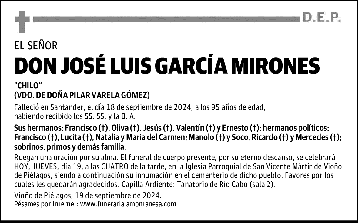 DON JOSÉ LUIS GARCÍA MIRONES