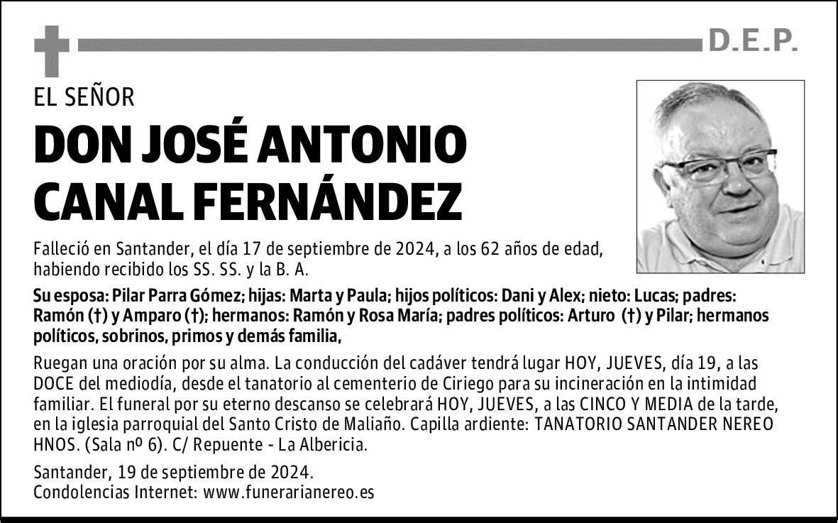 DON JOSÉ ANTONIO CANAL FERNÁNDEZ