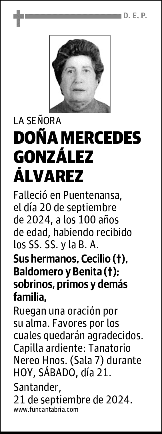 DOÑA MERCEDES GONZÁLEZ ÁLVAREZ