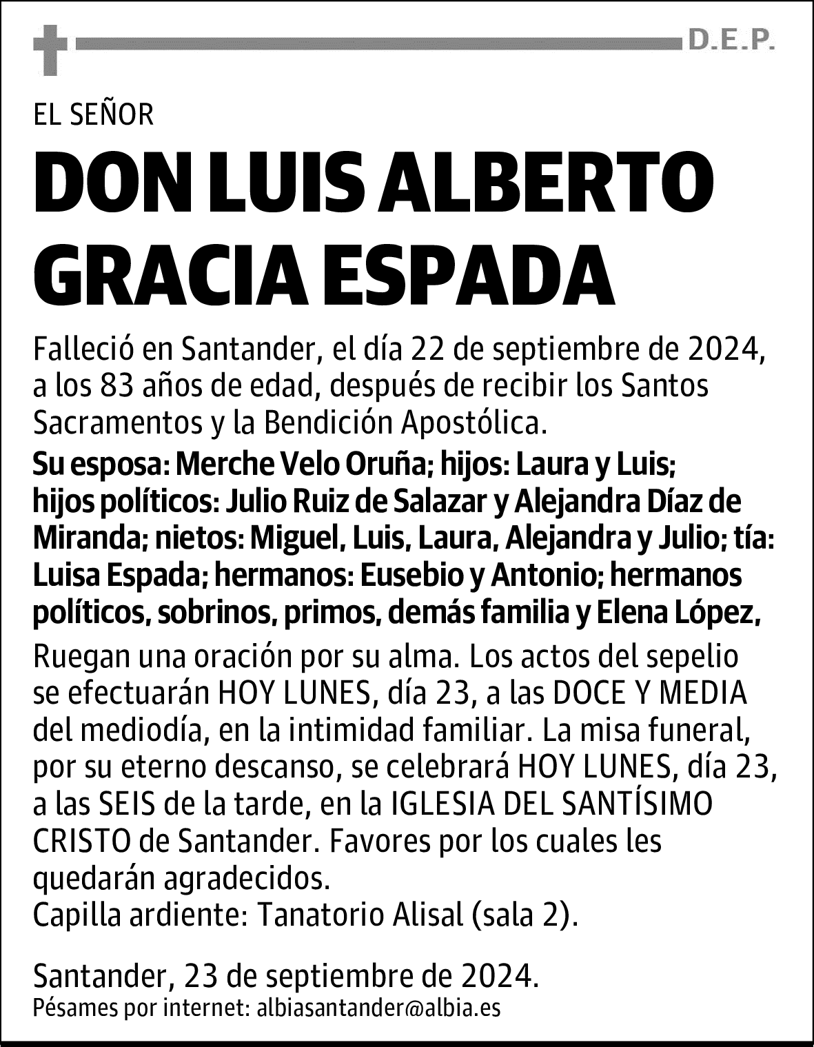 DON LUIS ALBERTO GRACIA ESPADA