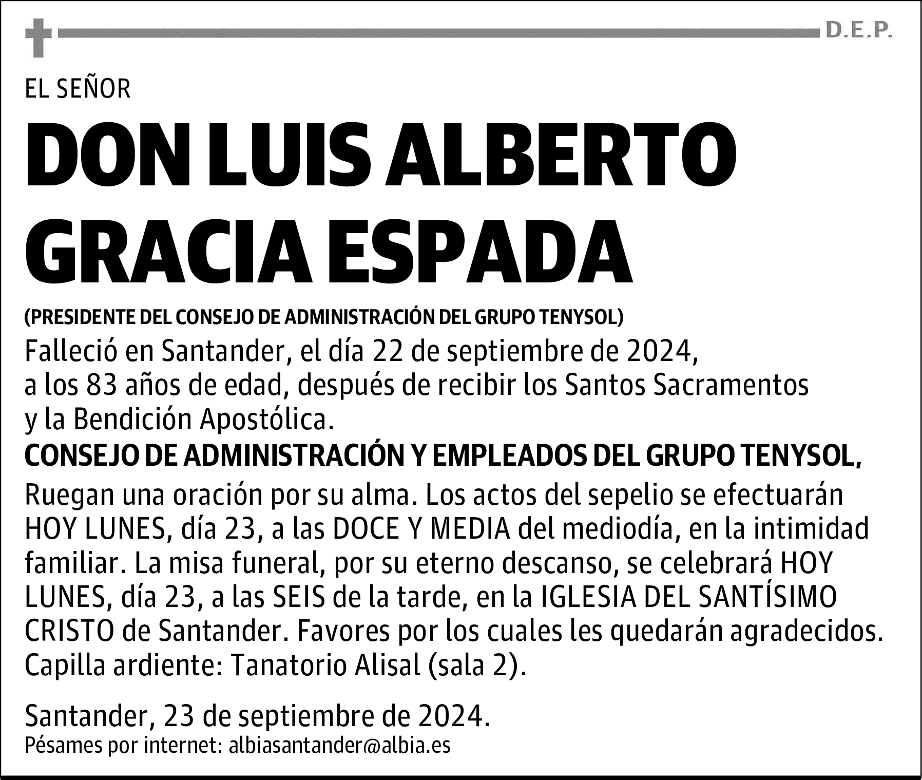 DON LUIS ALBERTO GRACIA ESPADA