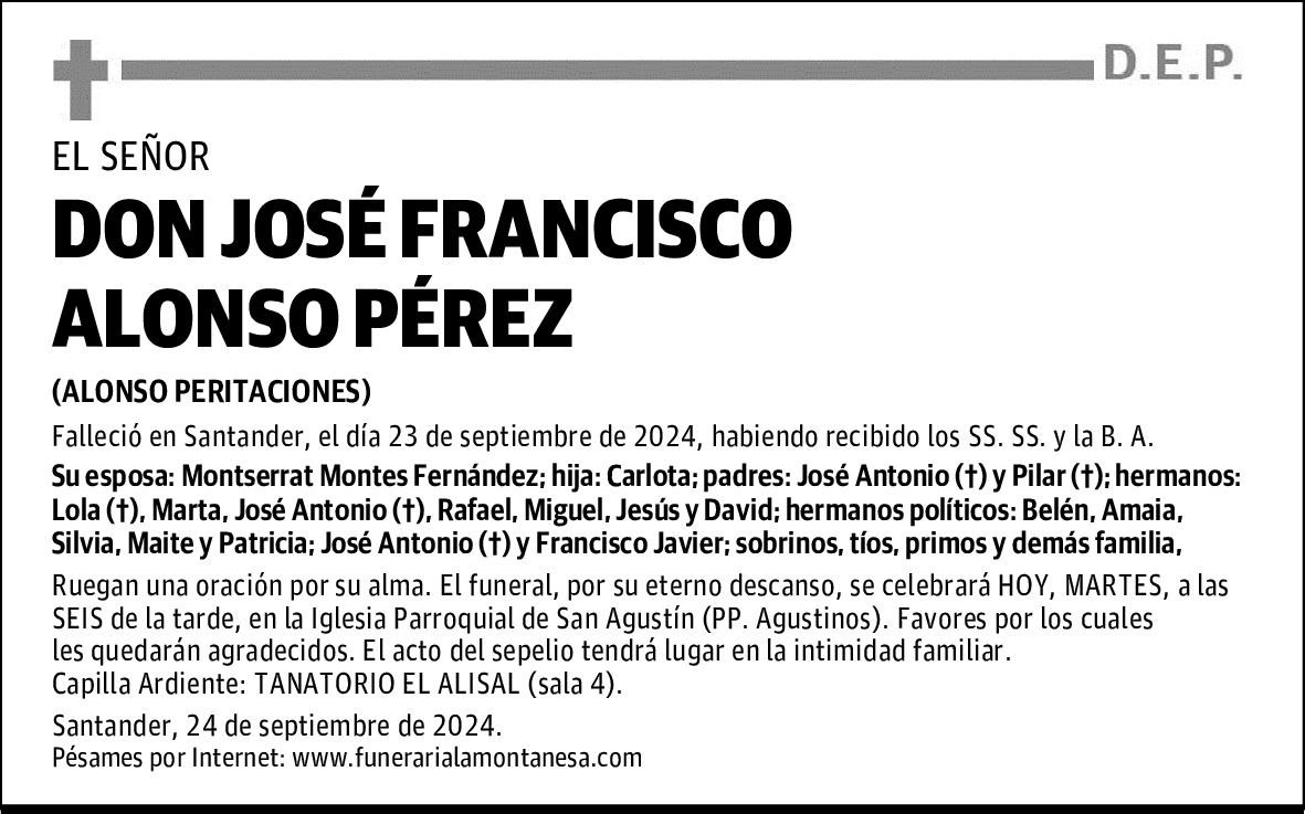DON JOSÉ FRANCISCO ALONSO PÉREZ