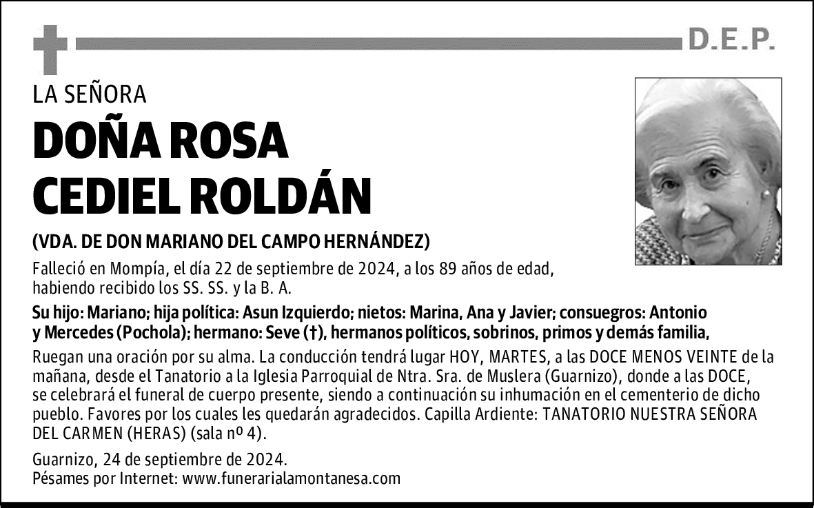 DOÑA ROSA CEDIEL ROLDÁN