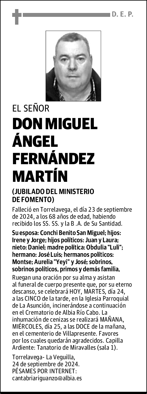 DON MIGUEL ÁNGEL FERNÁNDEZ MARTÍN