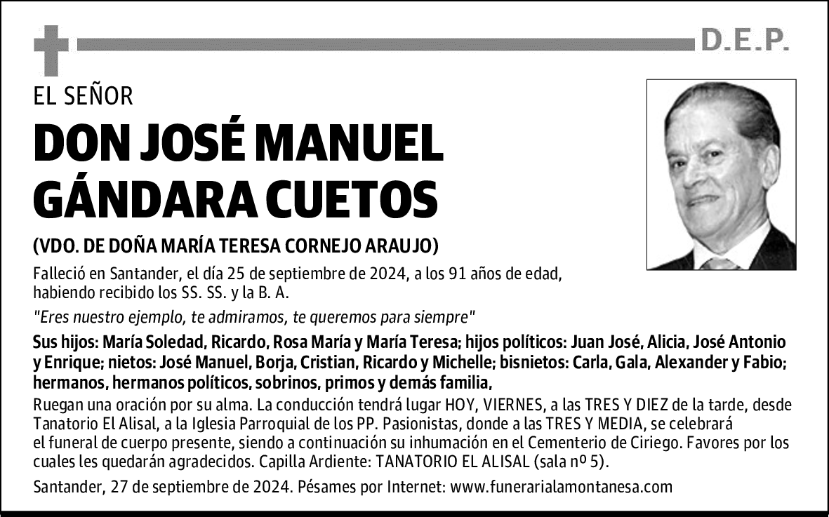 DON JOSÉ MANUEL GÁNDARA CUETOS
