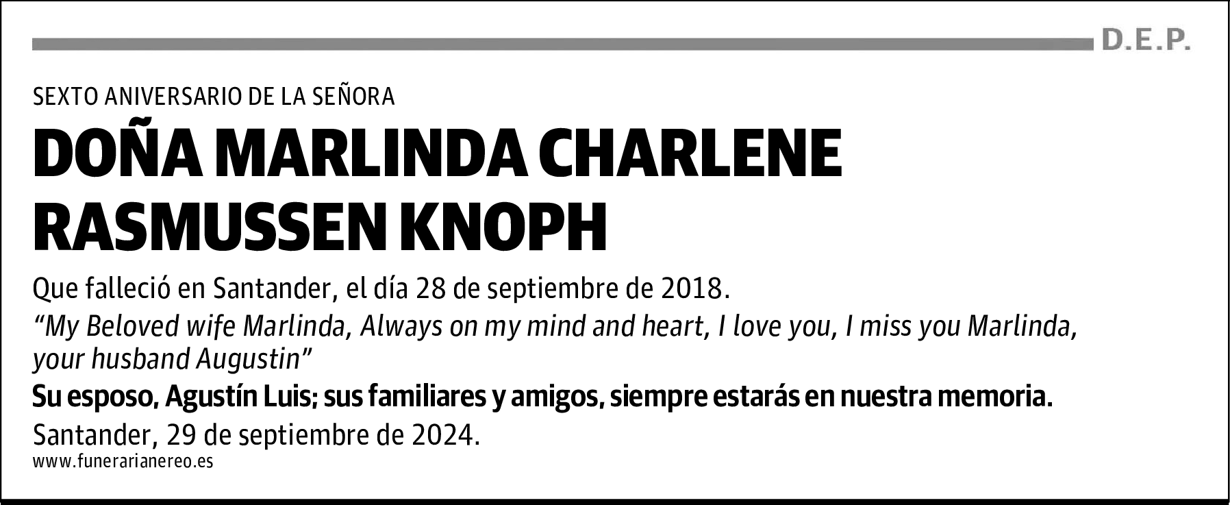 DOÑA MARLINDA CHARLENE RASMUSSEN KNOPH