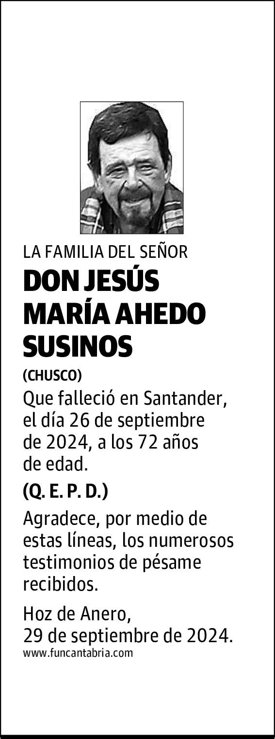 DON JESÚS MARÍA AHEDO SUSINOS