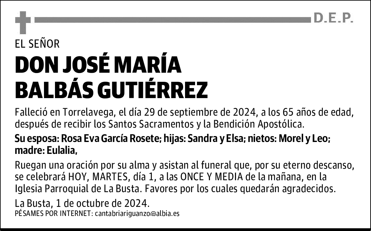 DON JOSÉ MARÍA BALBÁS GUTIÉRREZ