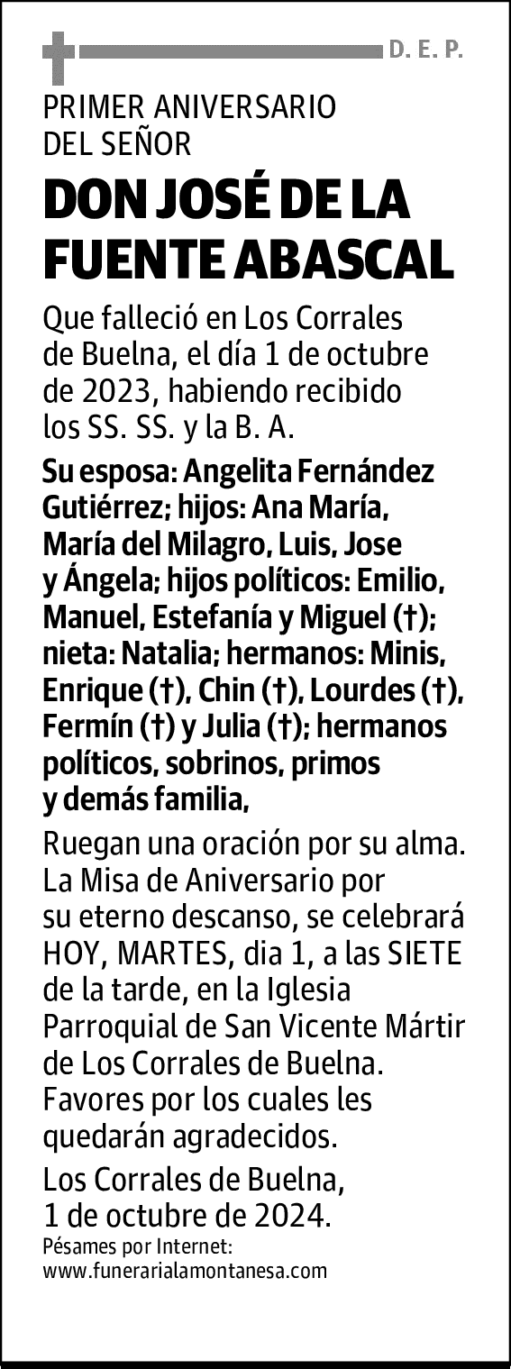 DON JOSÉ DE LA FUENTE ABASCAL