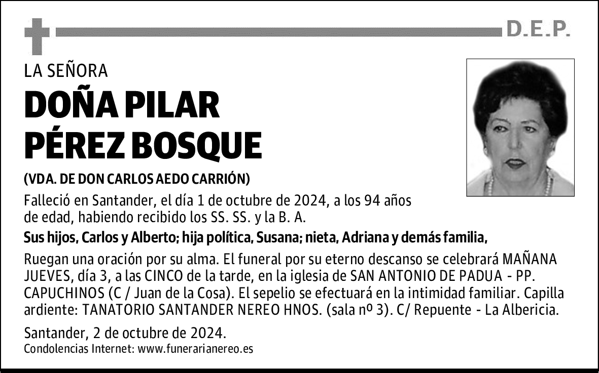 DOÑA PILAR PÉREZ BOSQUE