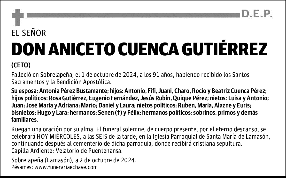 DON ANICETO CUENCA GUTIÉRREZ