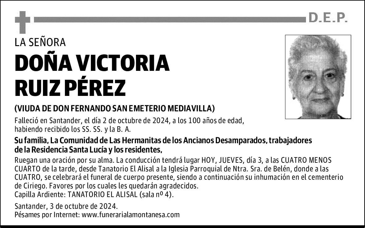 DOÑA VICTORIA RUIZ PÉREZ