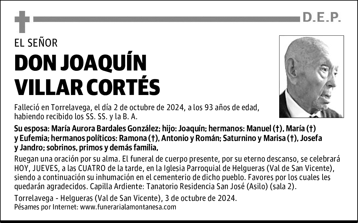 DON JOAQUÍN VILLAR CORTÉS