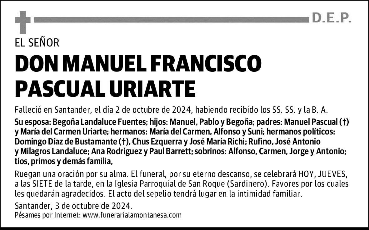 DON MANUEL FRANCISCO PASCUAL URIARTE