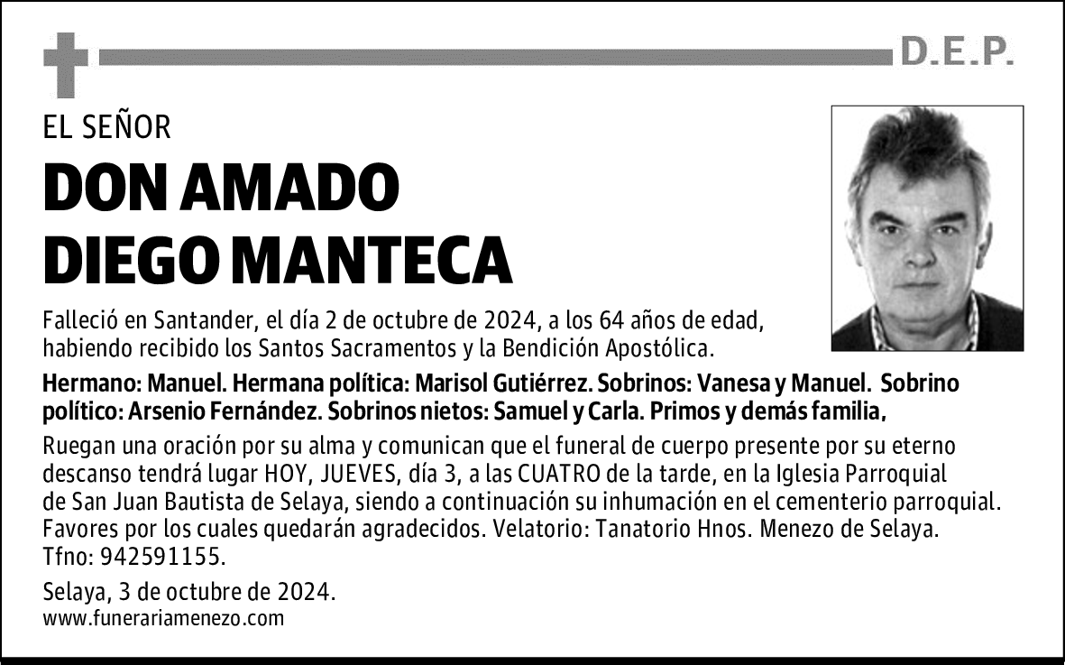 DON AMADO DIEGO MANTECA