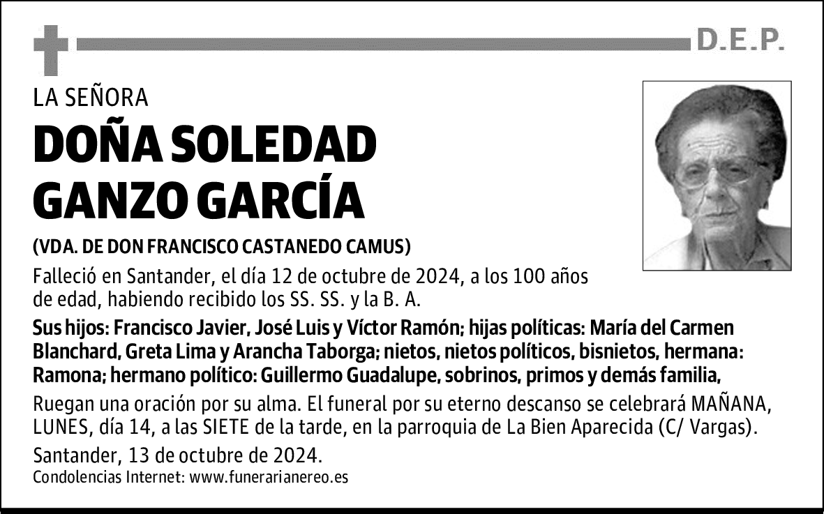 DOÑA SOLEDAD GANZO GARCÍA