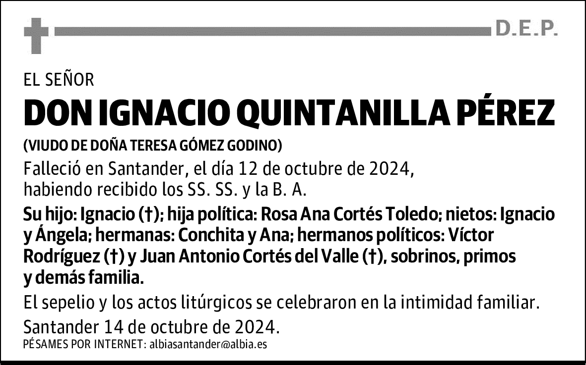 DON IGNACIO QUINTANILLA PÉREZ