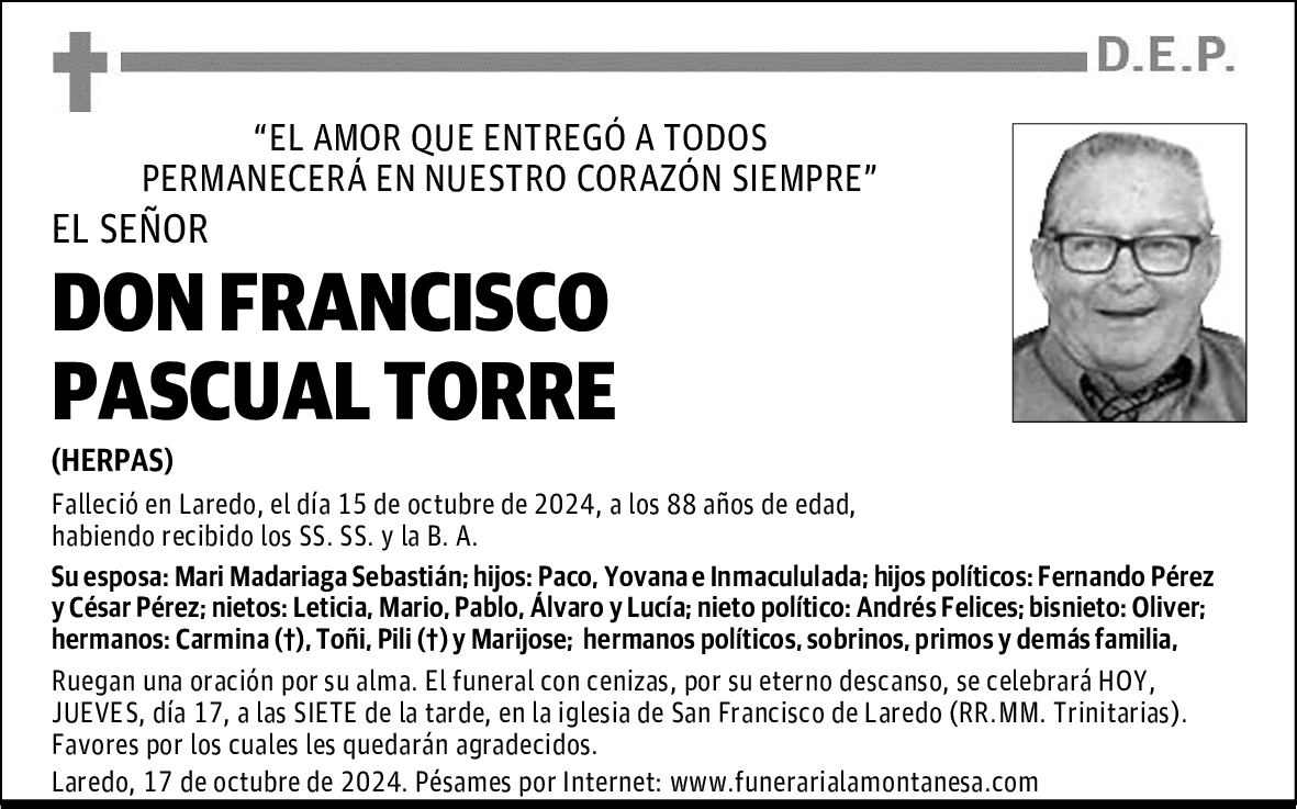 DON FRANCISCO PASCUAL TORRE