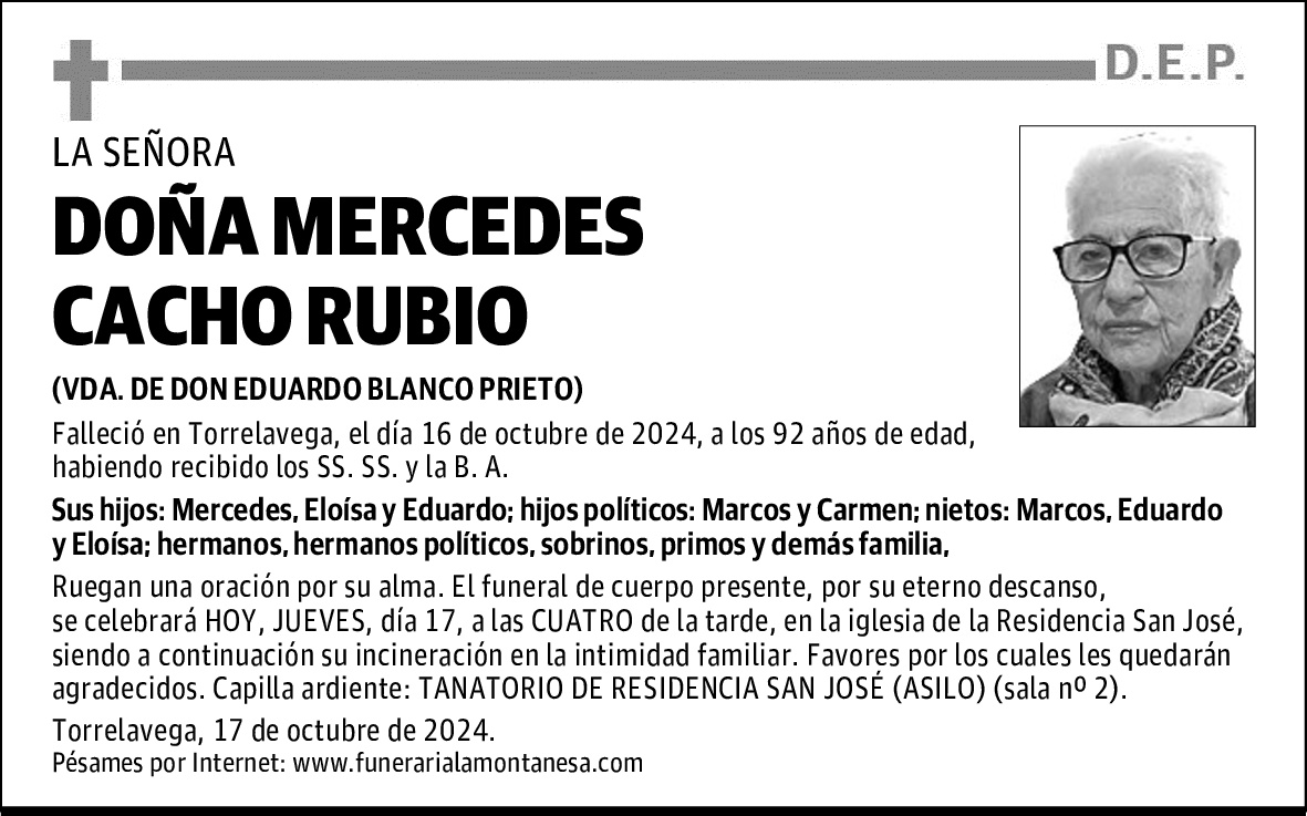 DOÑA MERCEDES CACHO RUBIO