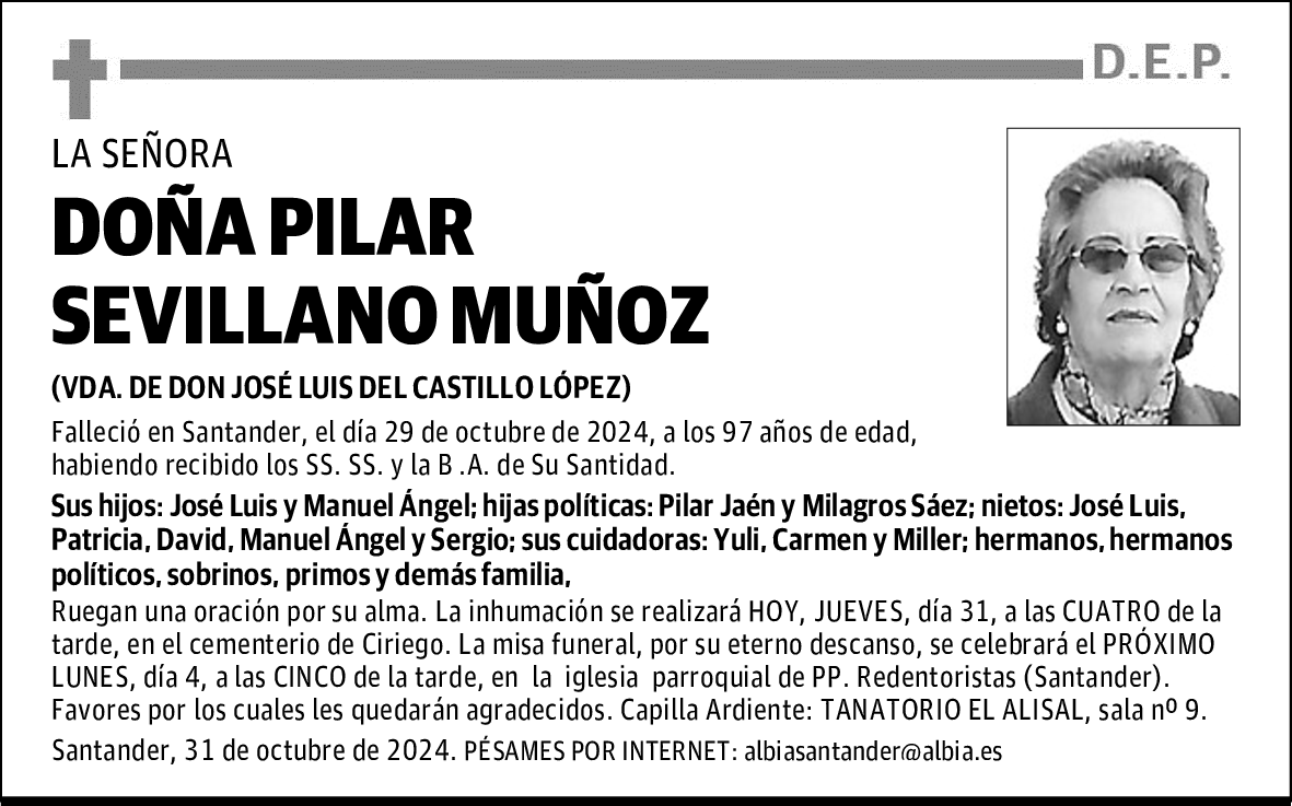 DOÑA PILAR SEVILLANO MUÑOZ