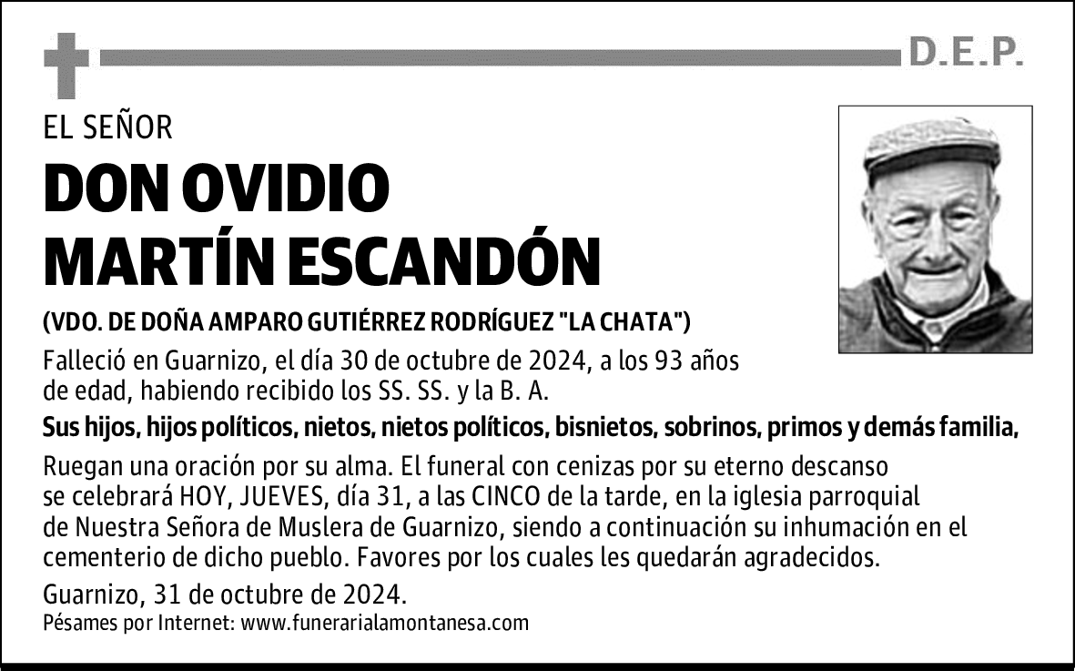 DON OVIDIO MARTÍN ESCANDÓN