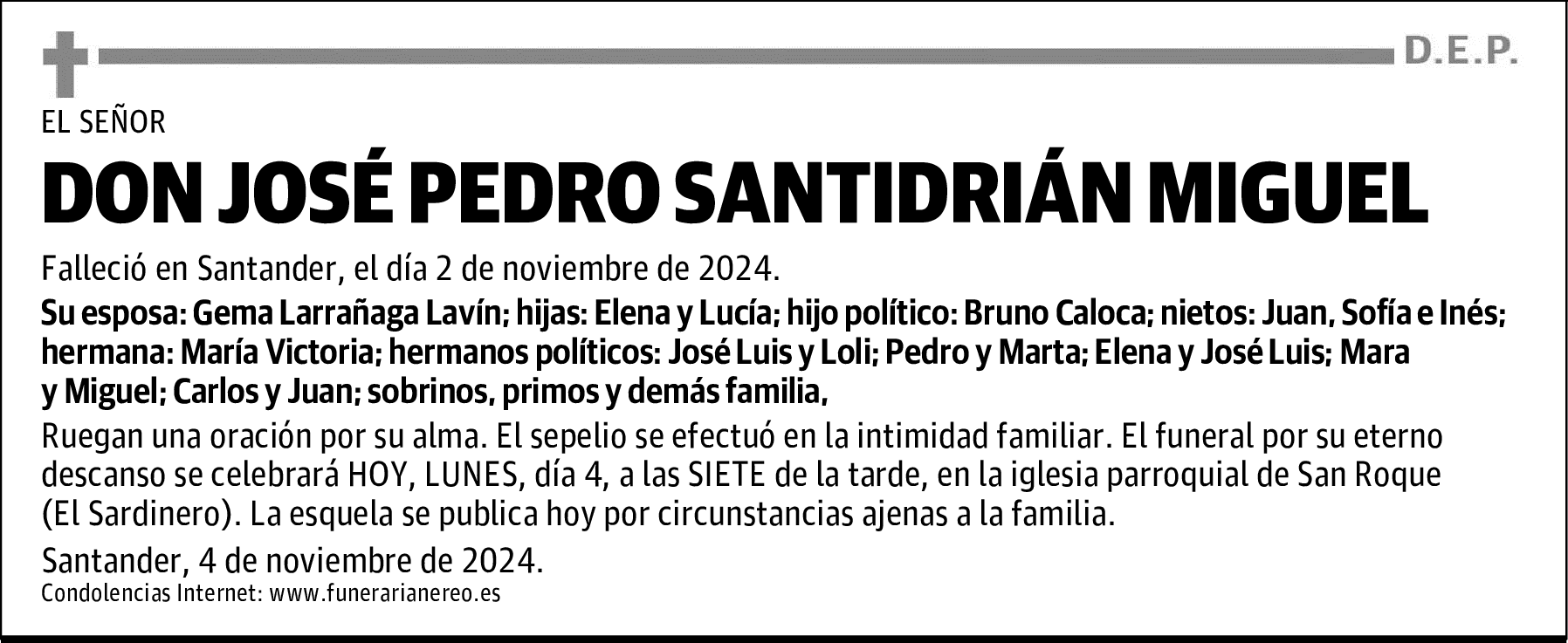 DON JOSÉ PEDRO SANTIDRIÁN MIGUEL