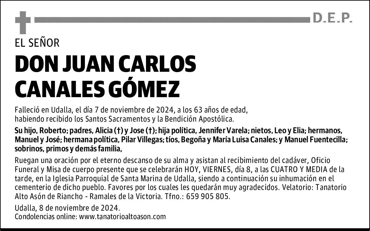 DON JUAN CARLOS CANALES GÓMEZ
