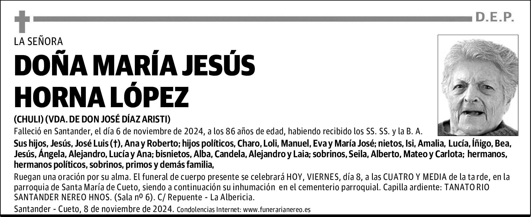 DOÑA MARÍA JESÚS HORNA LÓPEZ