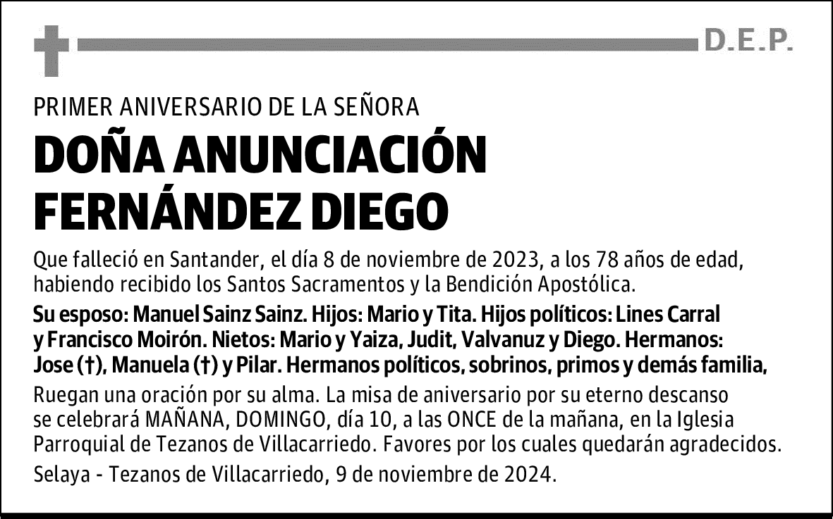 DOÑA ANUNCIACIÓN FERNÁNDEZ DIEGO
