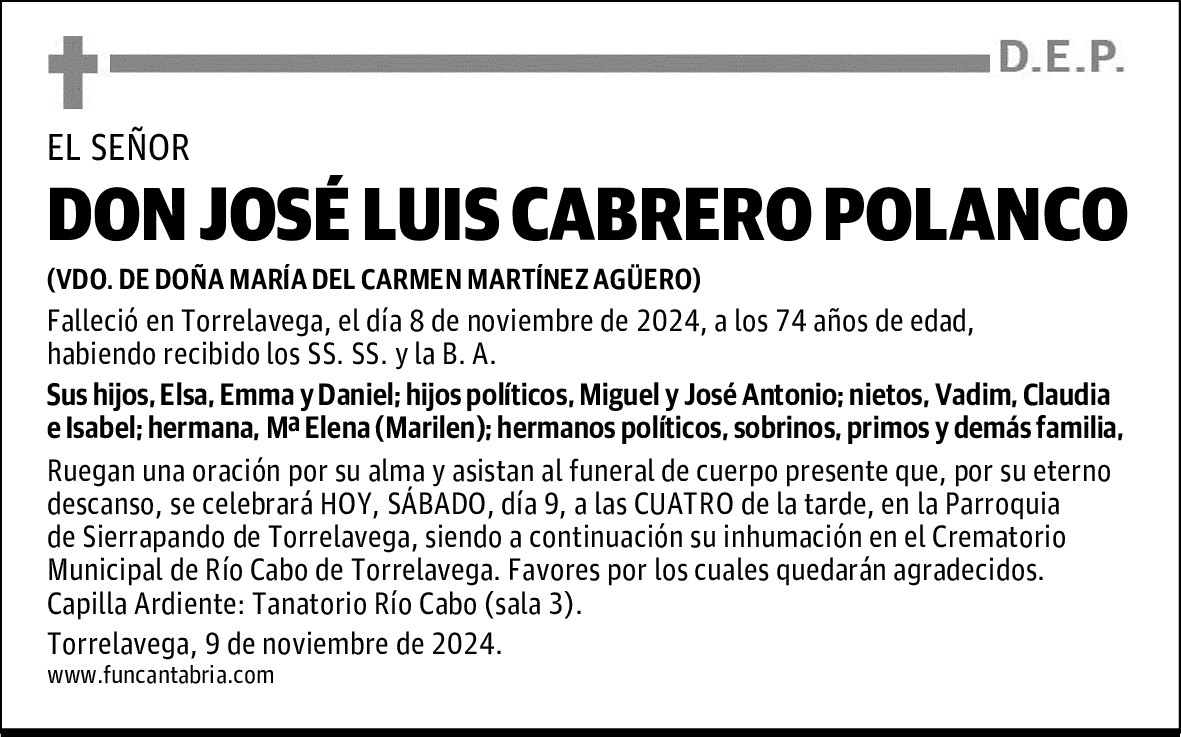 DON JOSÉ LUIS CABRERO POLANCO