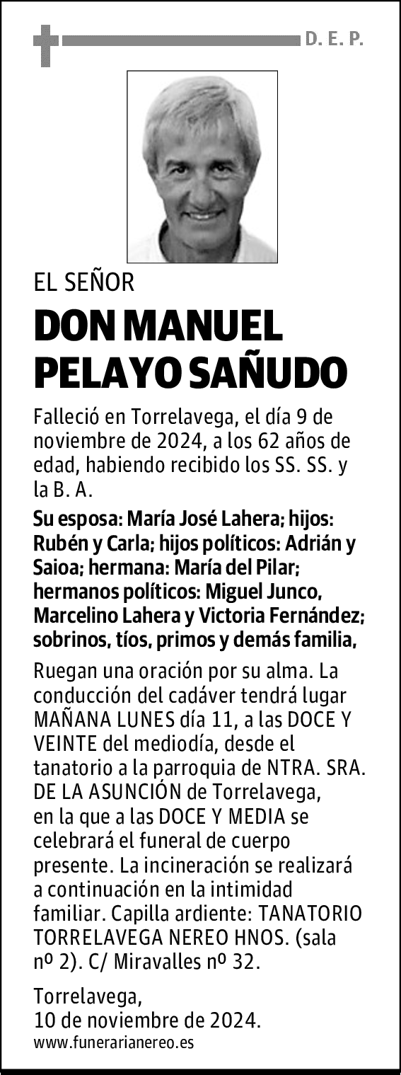 DON MANUEL PELAYO SAÑUDO