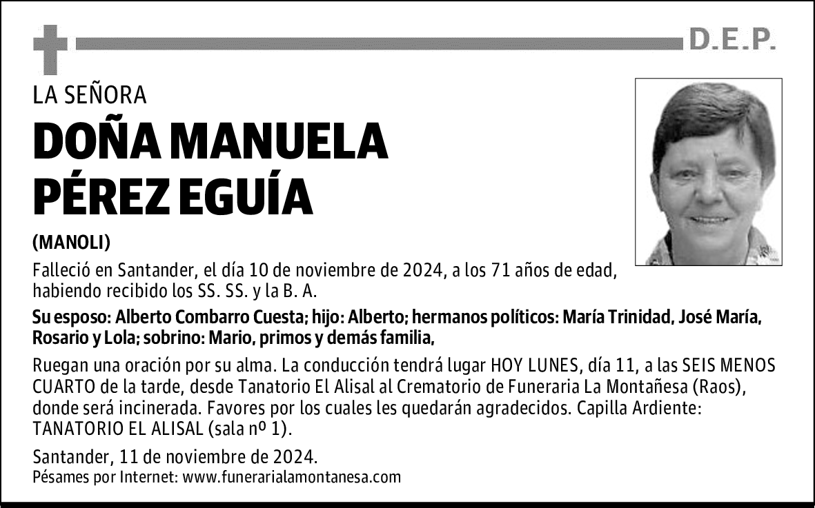 DOÑA MANUELA PÉREZ EGUÍA
