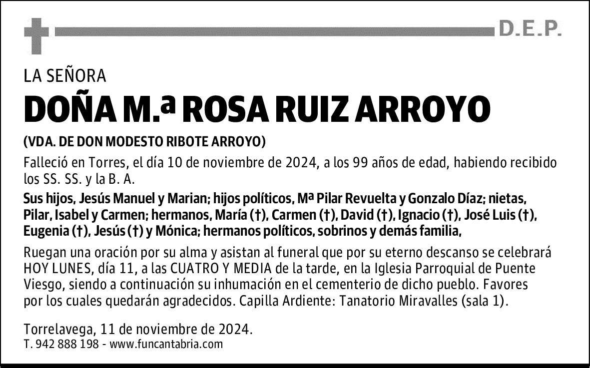 DOÑA M.ª ROSA RUIZ ARROYO