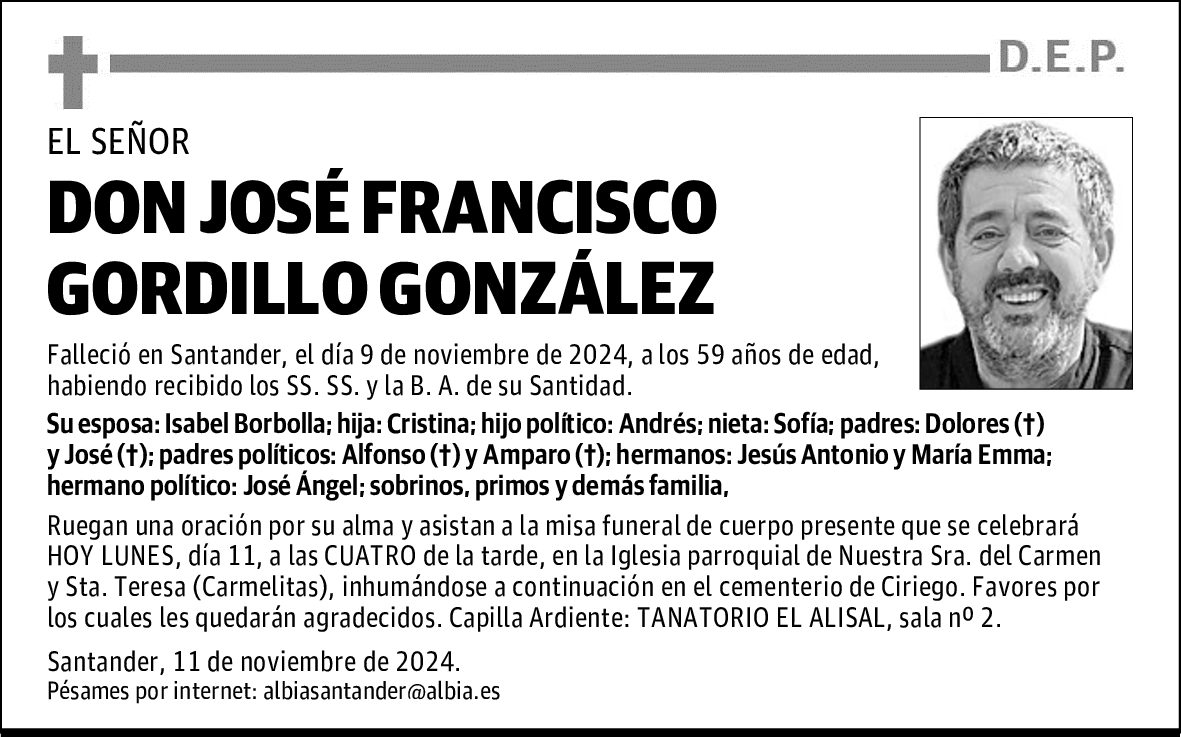 DON JOSÉ FRANCISCO GORDILLO GONZÁLEZ