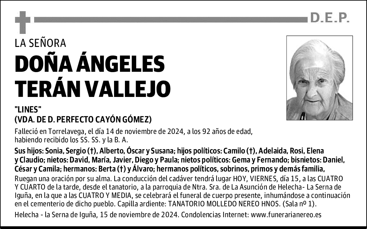 DOÑA ÁNGELES TERÁN VALLEJO
