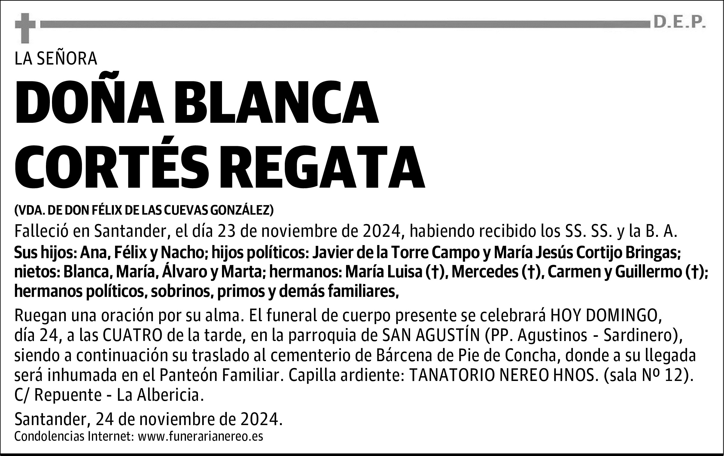 DOÑA BLANCA CORTÉS REGATA