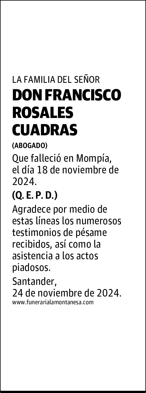 DON FRANCISCO ROSALES CUADRAS