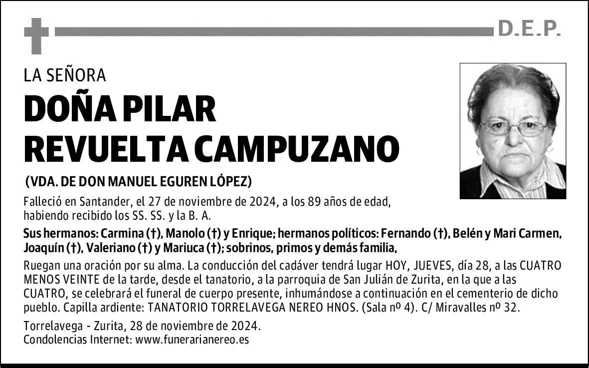 DOÑA PILAR REVUELTA CAMPUZANO