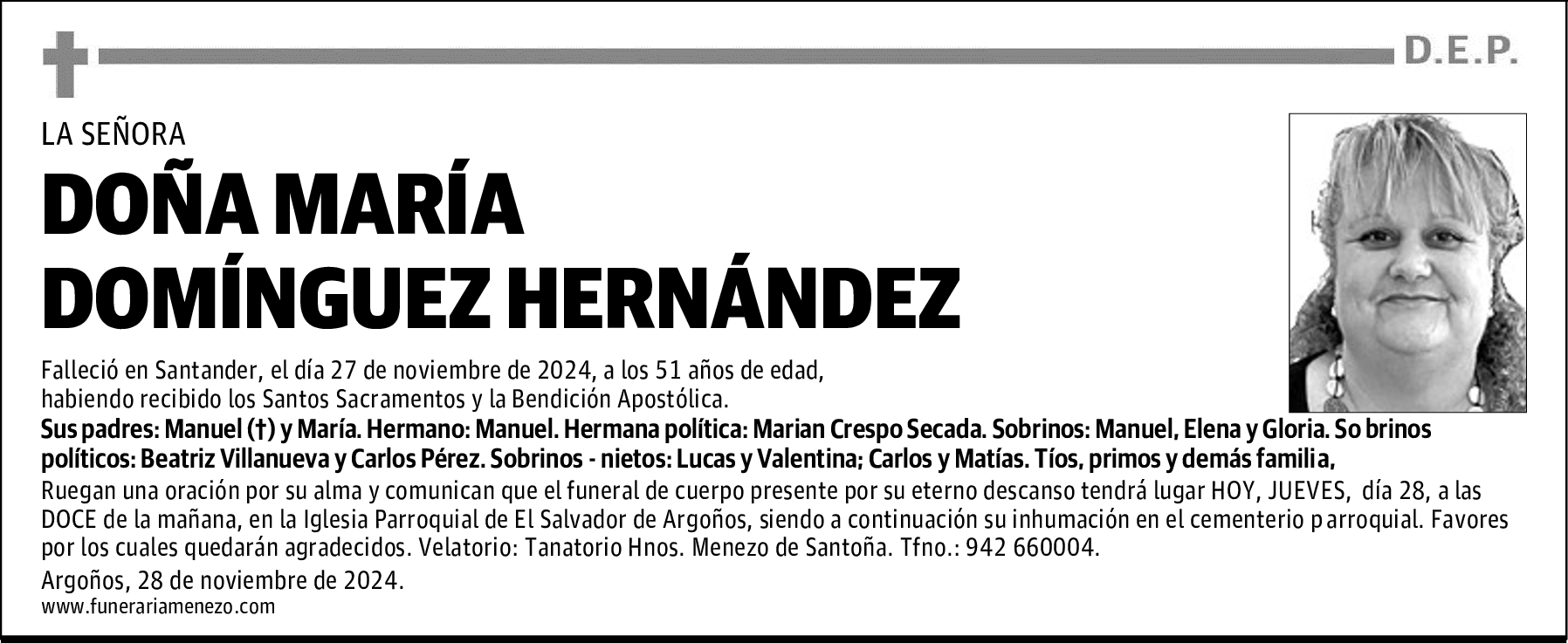 DOÑA MARÍA DOMÍNGUEZ HERNÁNDEZ