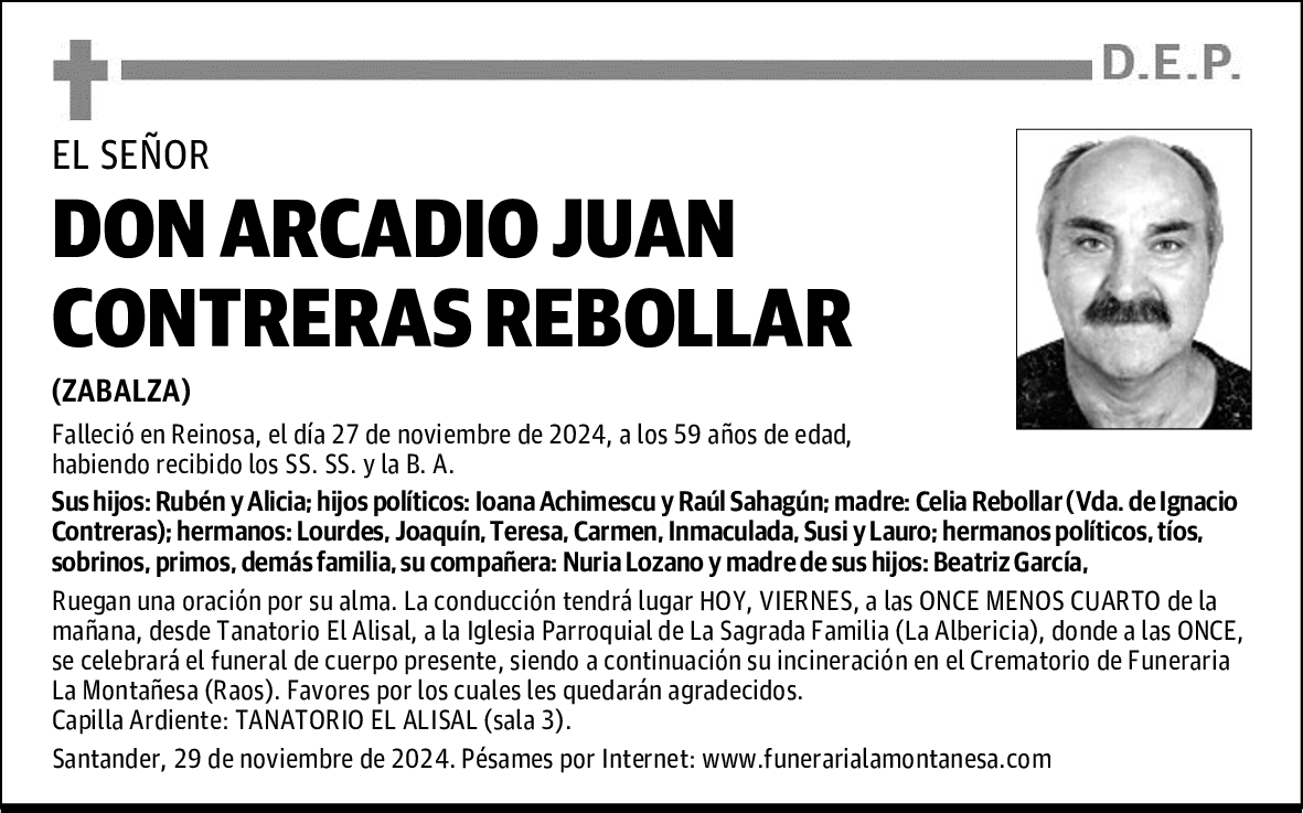 DON ARCADIO JUAN CONTRERAS REBOLLAR