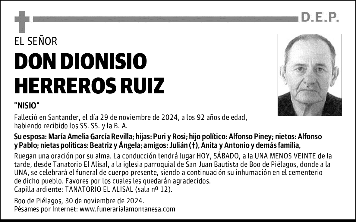 DON DIONISIO HERREROS RUIZ