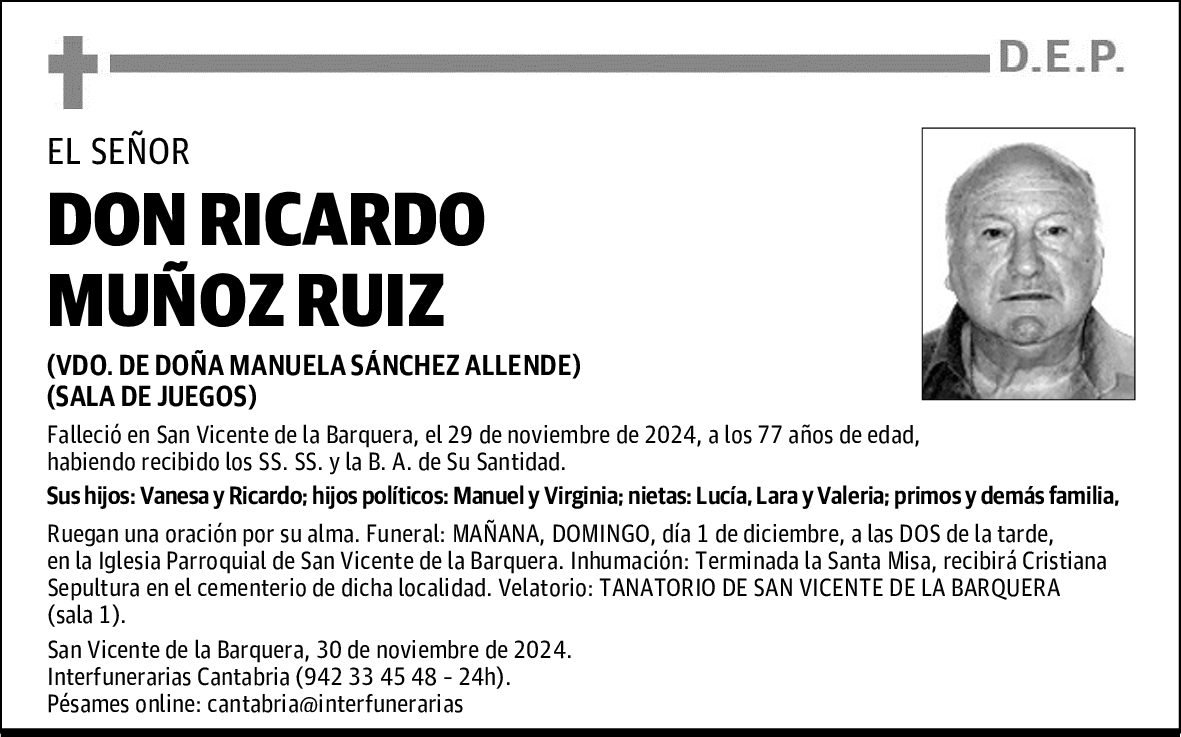 DON RICARDO MUÑOZ RUIZ