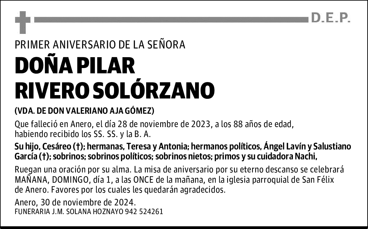 DOÑA PILAR RIVERO SOLÓRZANO