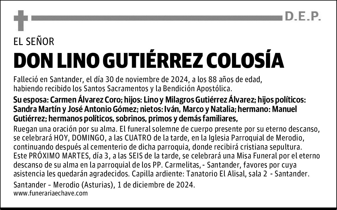 DON LINO GUTIÉRREZ COLOSÍA