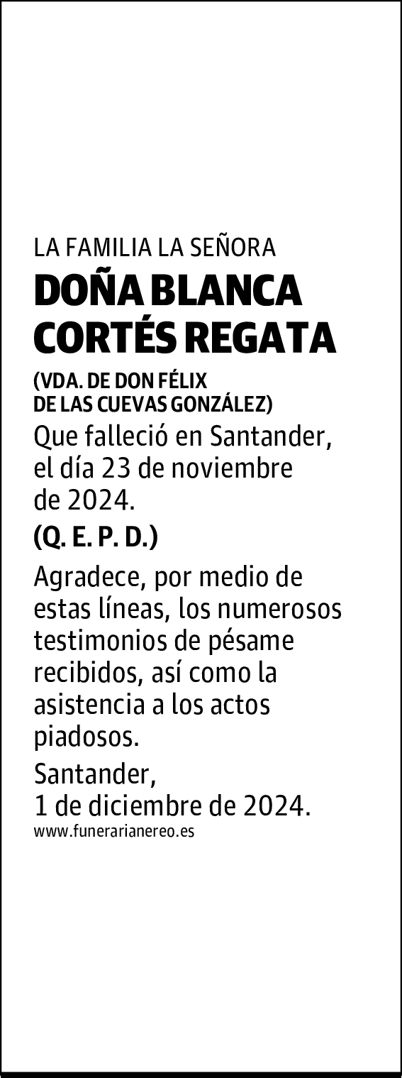 DOÑA BLANCA CORTÉS REGATA